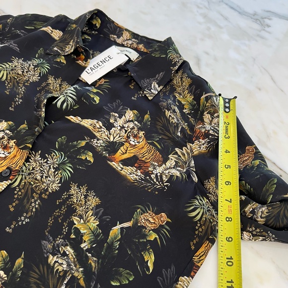 L’AGENCE BLACK TIGER SILK SHIRT SIZE S/P NWOTS! - Picture 11 of 14